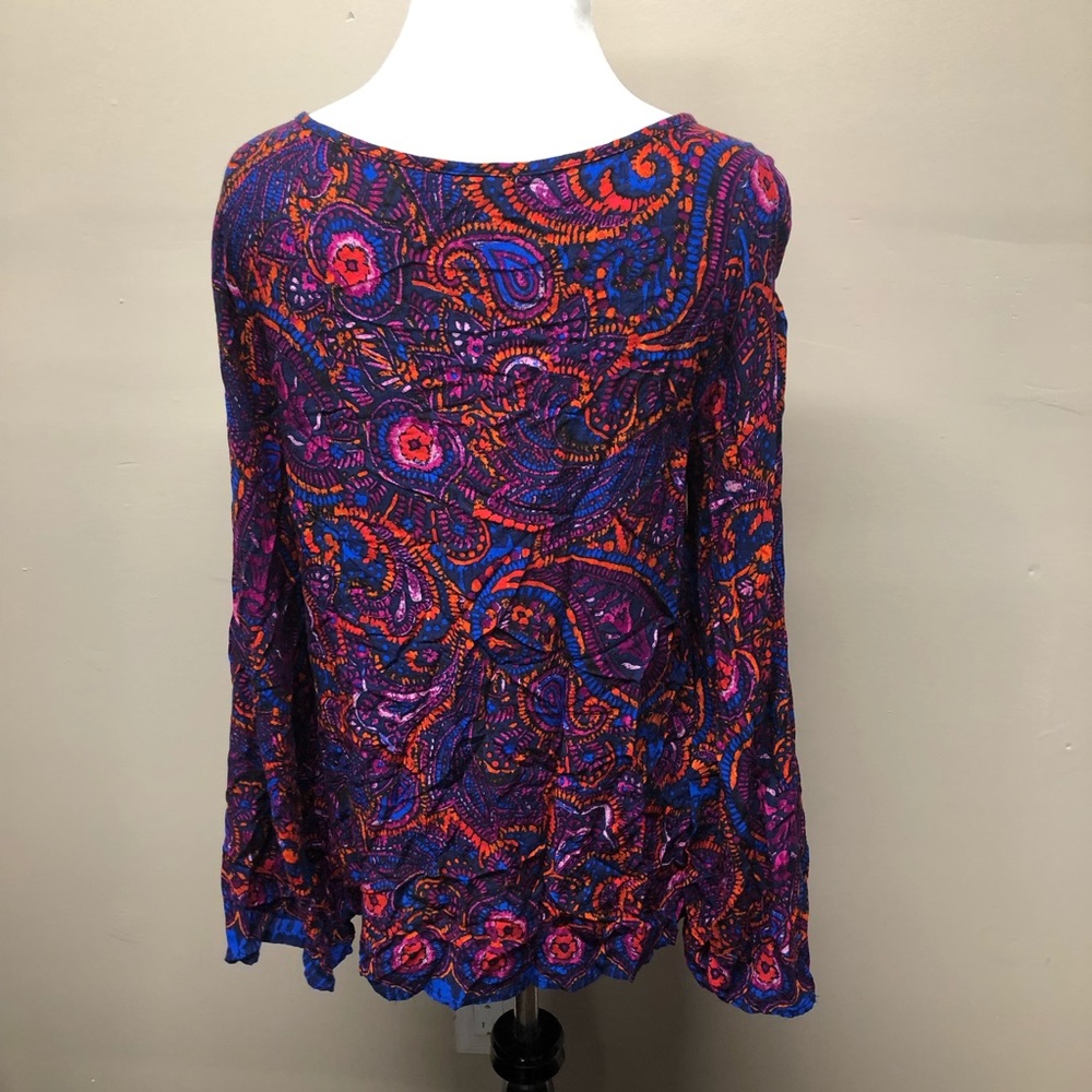 Mary & Mabel Paisley Long Sleeve w Keyhole Neck M - Picture 4 of 8